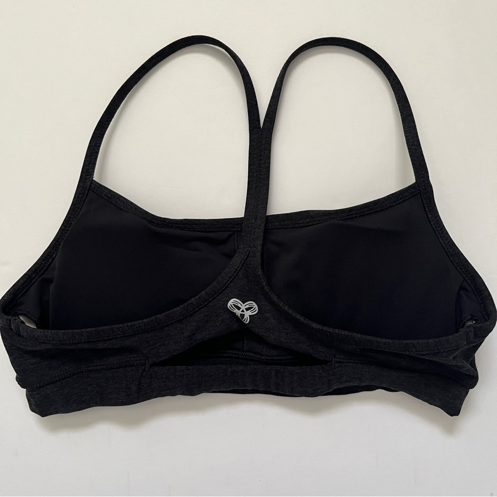 Aritzia TnAction TnaLIFE Perform Sports Bra Heathered Charcoal Gray Workout Sz S - Picture 3 of 11
